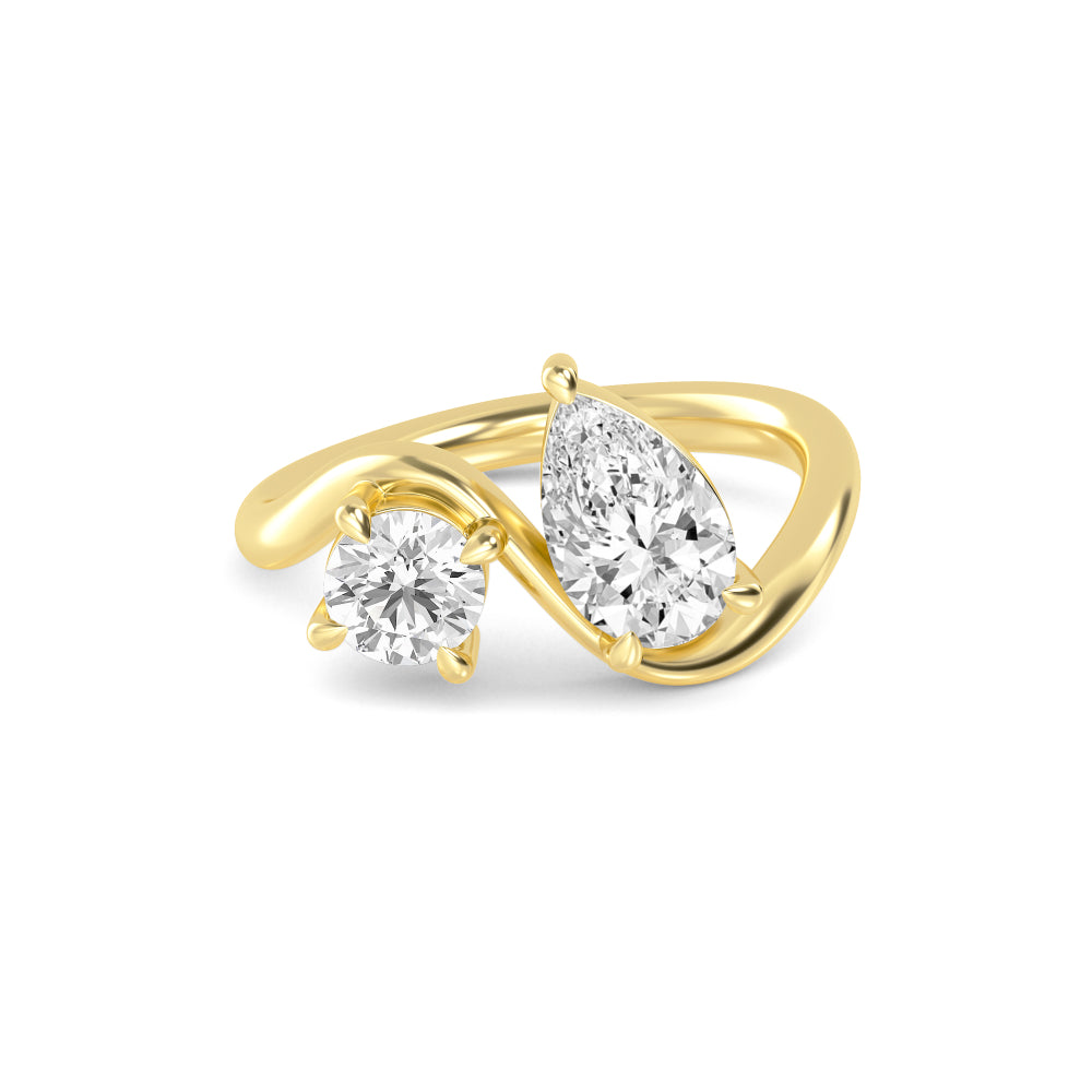 1.50ct Toi Et Moi Pear and Round Lab Grown Diamond Ring