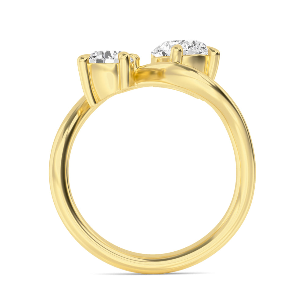 1.50ct Toi Et Moi Pear and Round Lab Grown Diamond Ring