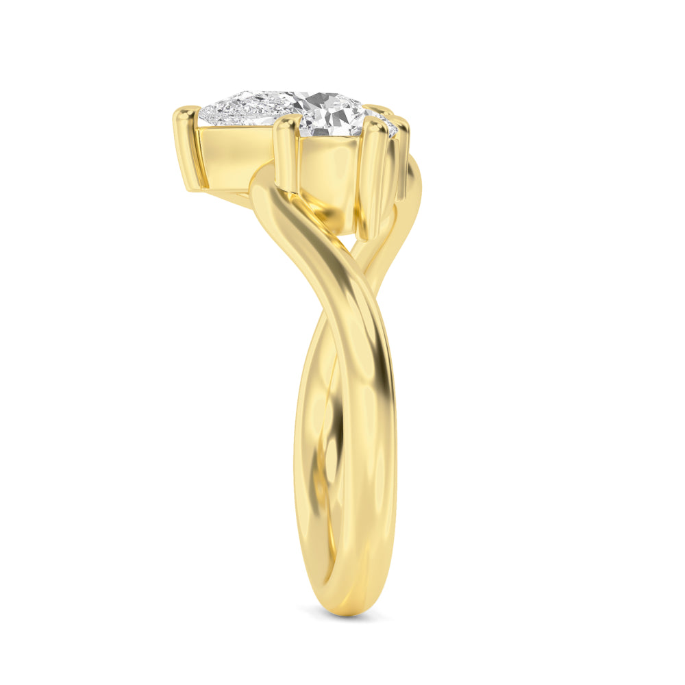 1.50ct Toi Et Moi Pear and Round Lab Grown Diamond Ring
