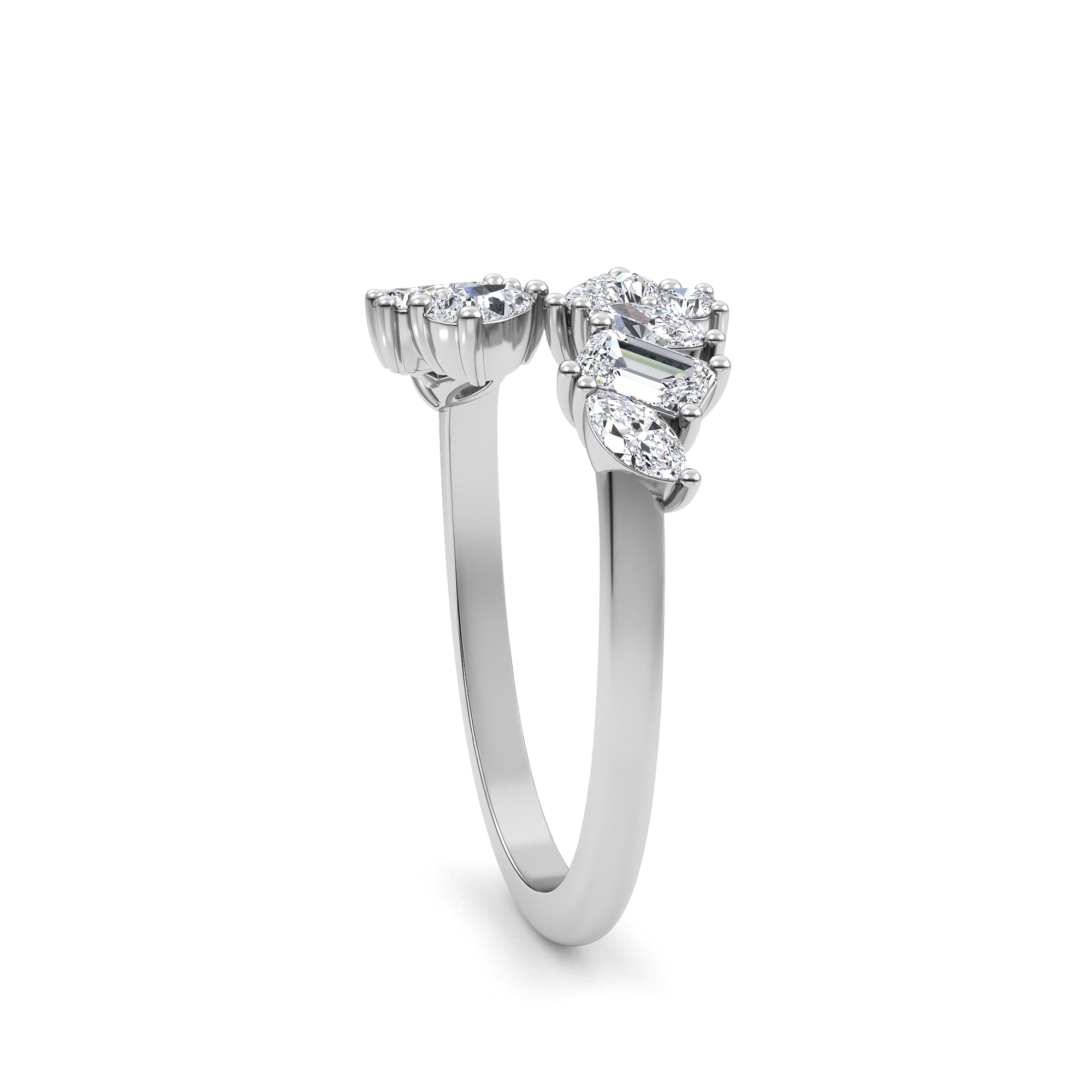 0.84ct Multishape Lab Grown Diamond Cluster Open Ring