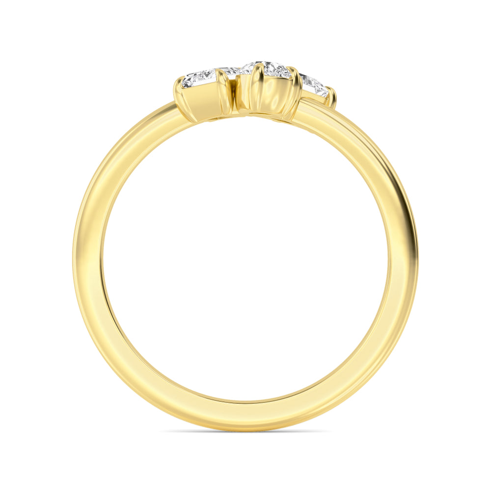 0.75ct Pear Princess and Emerald cut Lab Grown Diamond Three Stone Cluster Ring