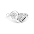 0.75ct Toi Et Moi Pear and Oval Lab Grown Diamond Wave Ring