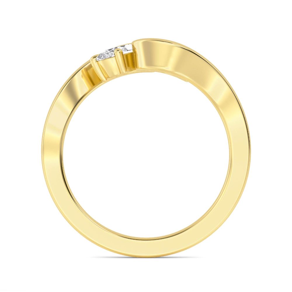 0.75ct Toi Et Moi Pear and Oval Lab Grown Diamond Wave Ring