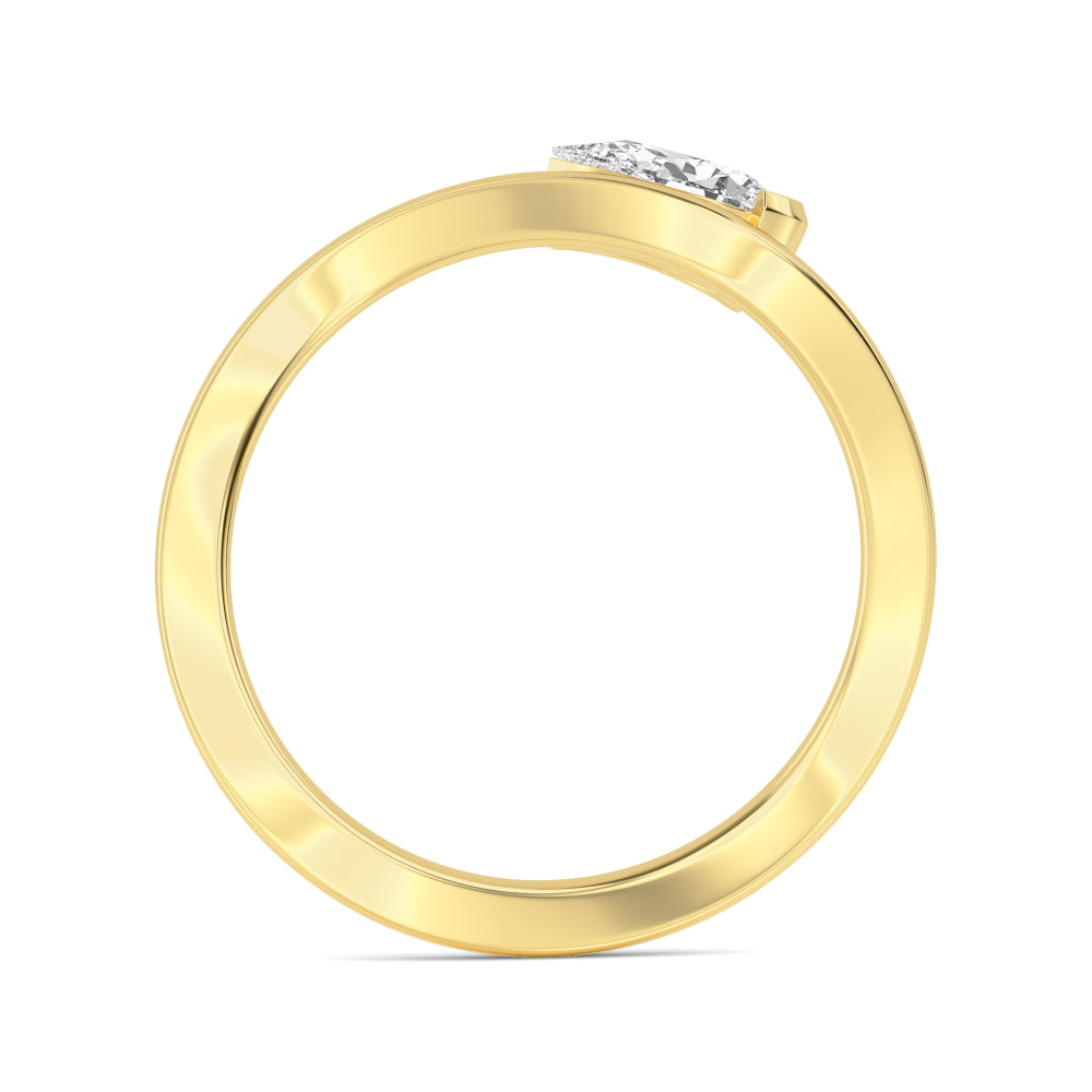0.40ct Pear cut Lab Grown Diamond Wave Ring