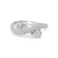 1.00ct Toi Et Moi Pear and Marquise Lab Grown Diamond Pave Wave Ring