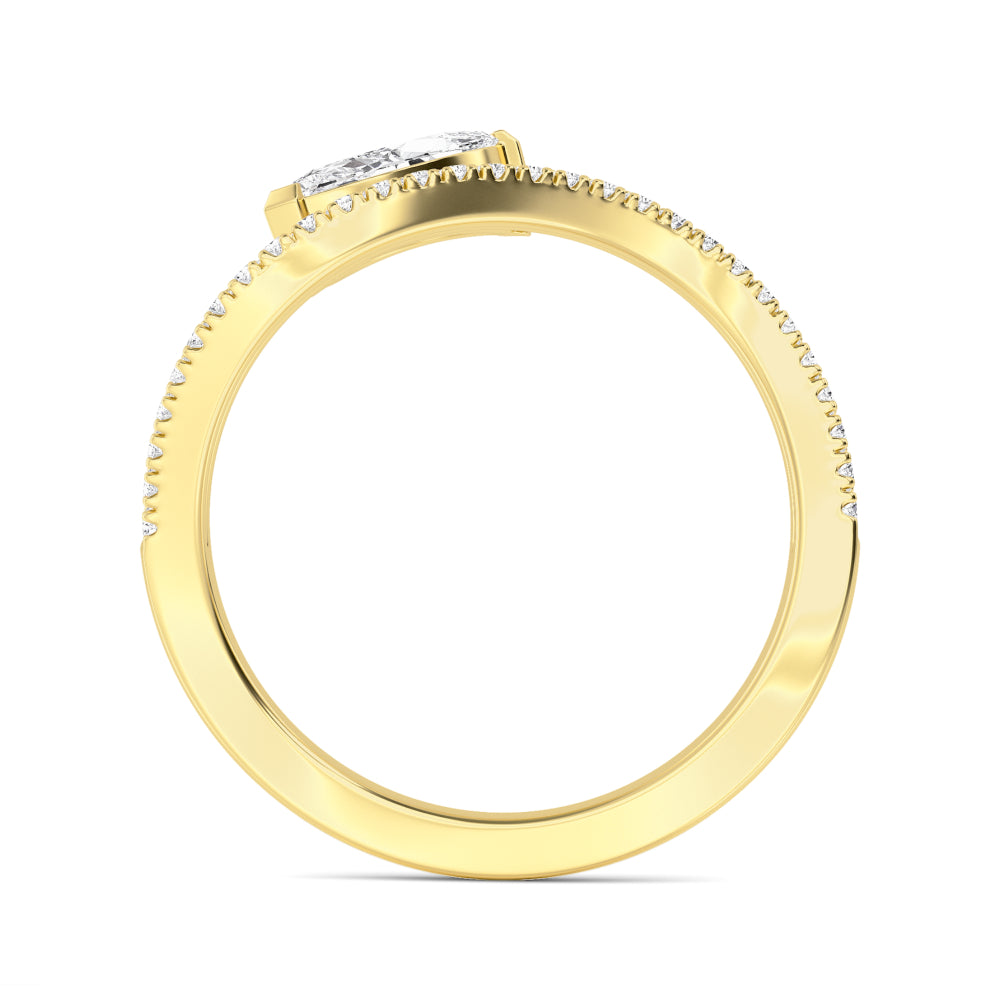 0.75ct Marquise cut Lab Grown Diamond Pave Wave Ring