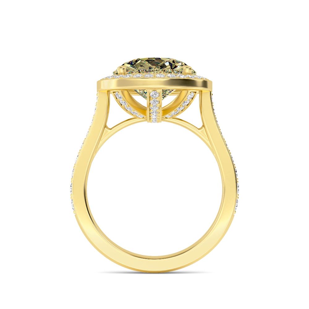 7.53ctw Yellow Pear Lab Grown Diamond Exceptional Halo Engagement Ring