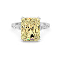 6.77ctw Yellow Radiant cut Lab Grown Diamond Exceptional Engagement Ring