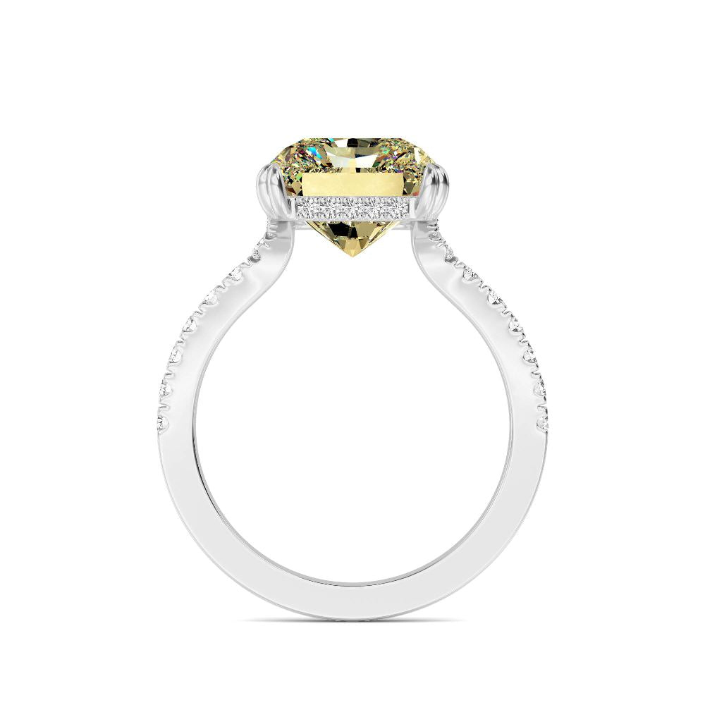6.77ctw Yellow Radiant cut Lab Grown Diamond Exceptional Engagement Ring