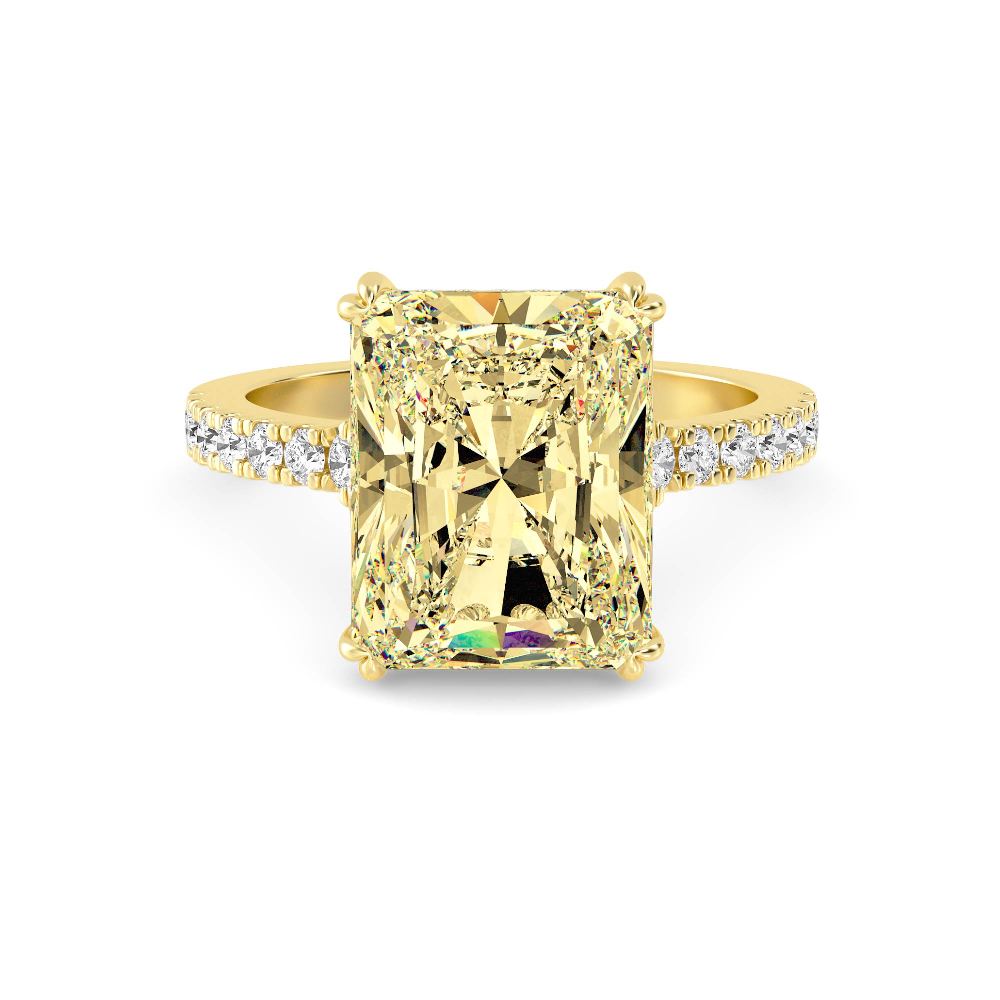 6.77ctw Yellow Radiant cut Lab Grown Diamond Exceptional Engagement Ring