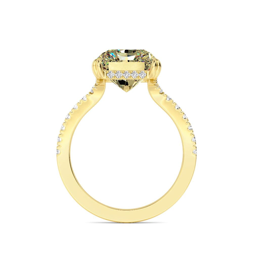 6.77ctw Yellow Radiant cut Lab Grown Diamond Exceptional Engagement Ring