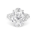 9.71ctw Oval and Heart cut Lab Grown Diamond Exceptional Trilogy Engagement Ring