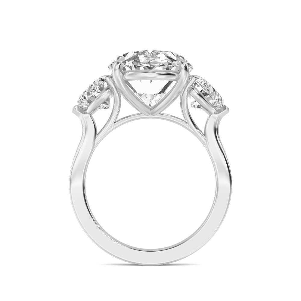 9.71ctw Oval and Heart cut Lab Grown Diamond Exceptional Trilogy Engagement Ring
