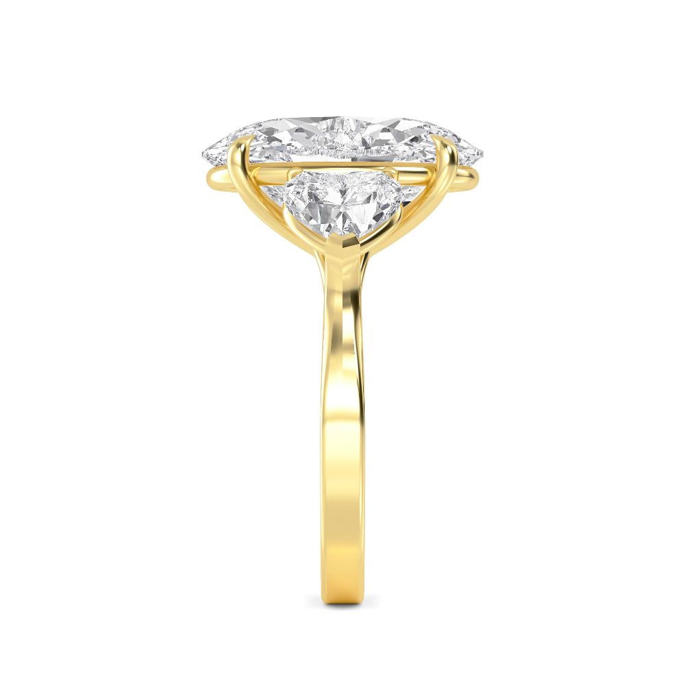 9.71ctw Oval and Heart cut Lab Grown Diamond Exceptional Trilogy Engagement Ring