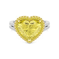 7.11ctw Yellow Heart Lab Grown Diamond Exceptional Halo Engagement Ring