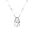 0.50ct Lab Grown Diamond Pear Bezel Solitaire Necklace in 14k Gold