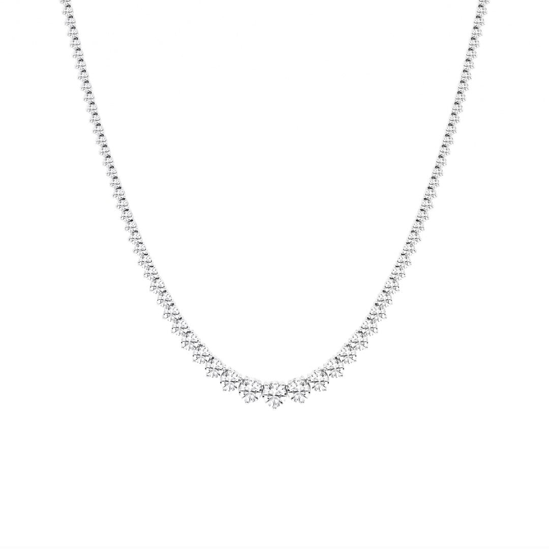 10.00ct Lab Grown Diamond Graduated Necklace in 14k Gold