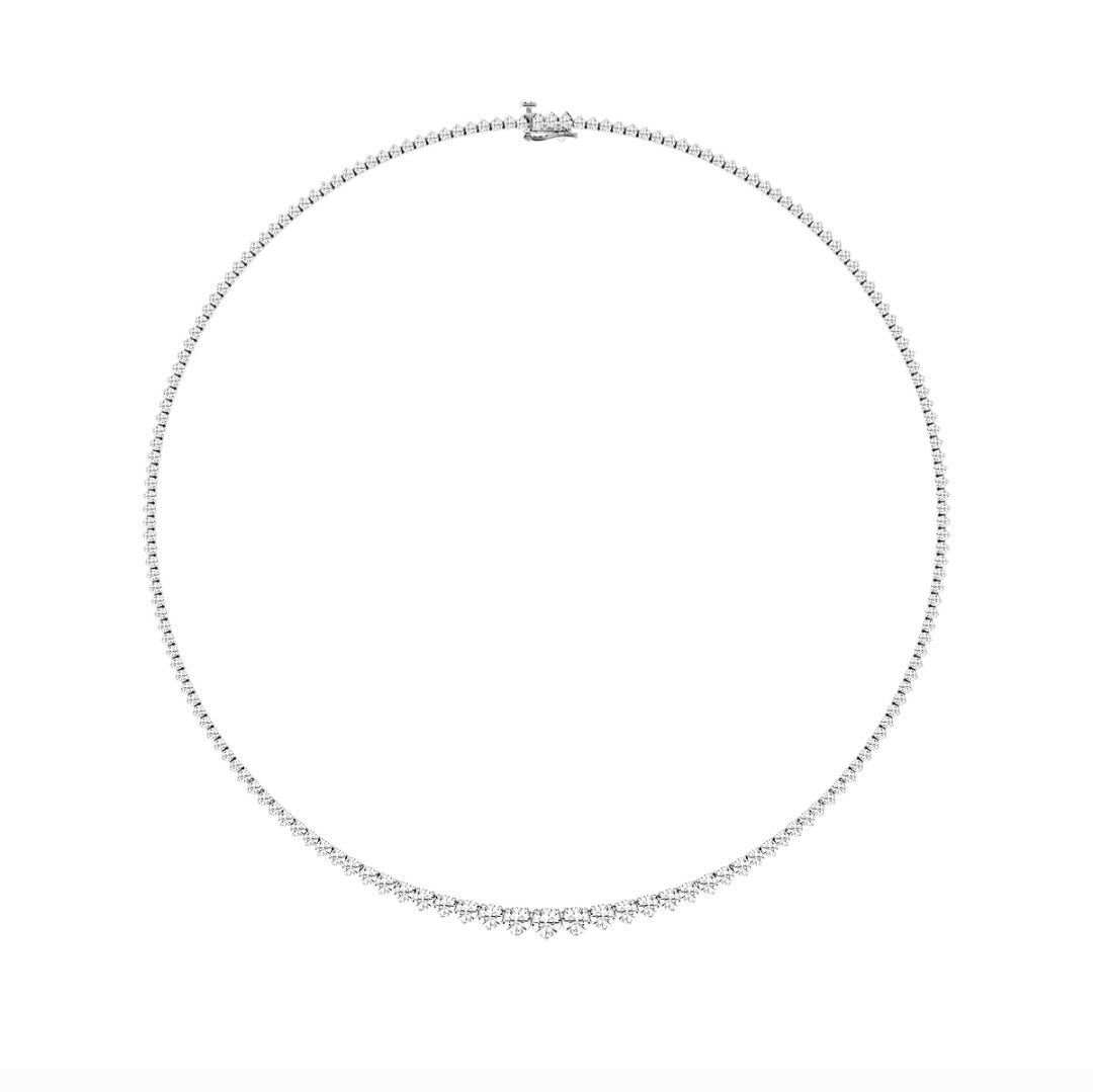 10.00ct Lab Grown Diamond Graduated Necklace in 14k Gold