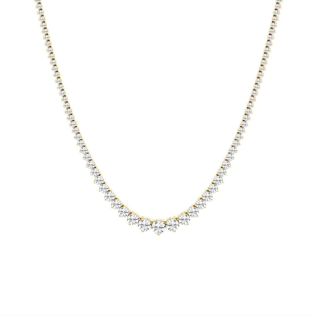 10.00ct Lab Grown Diamond Graduated Necklace in 14k Gold