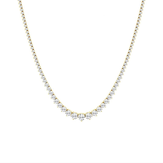 10.00ct Lab Grown Diamond Graduated Necklace in 14k Gold