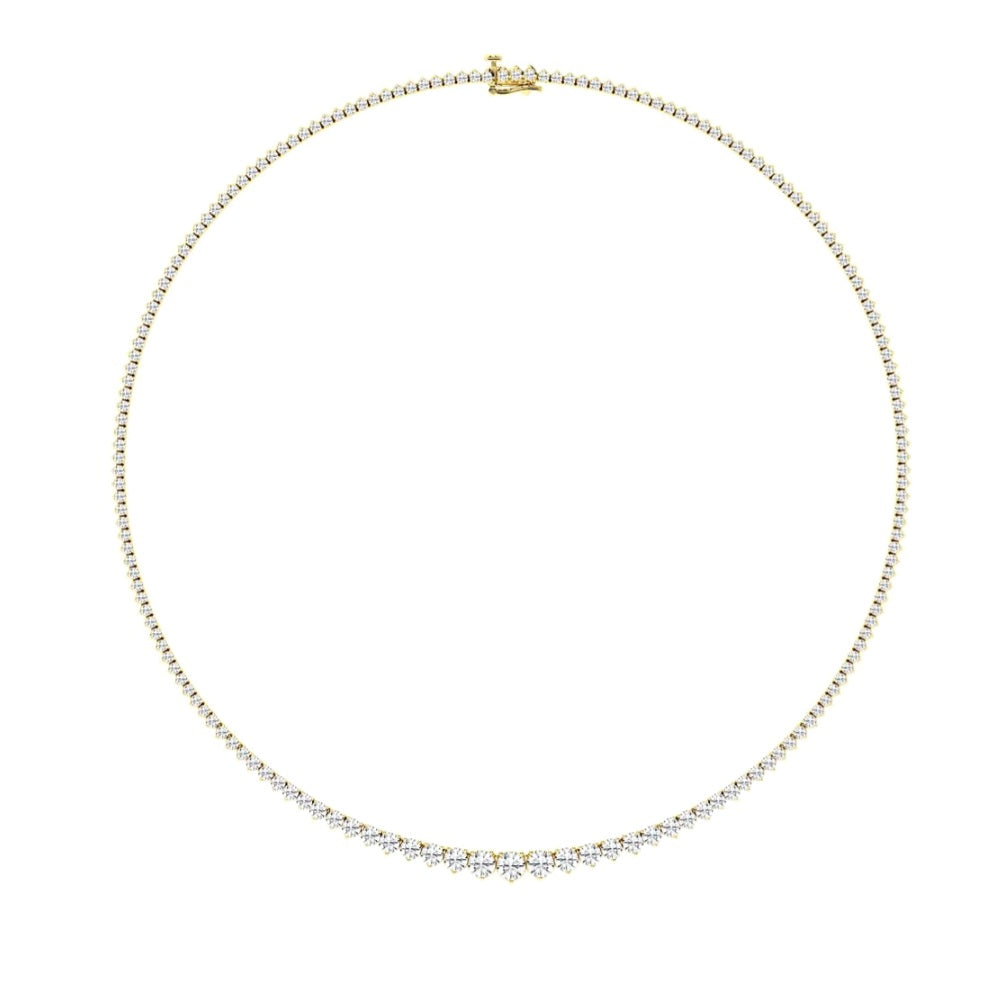 10.00ct Lab Grown Diamond Graduated Necklace in 14k Gold