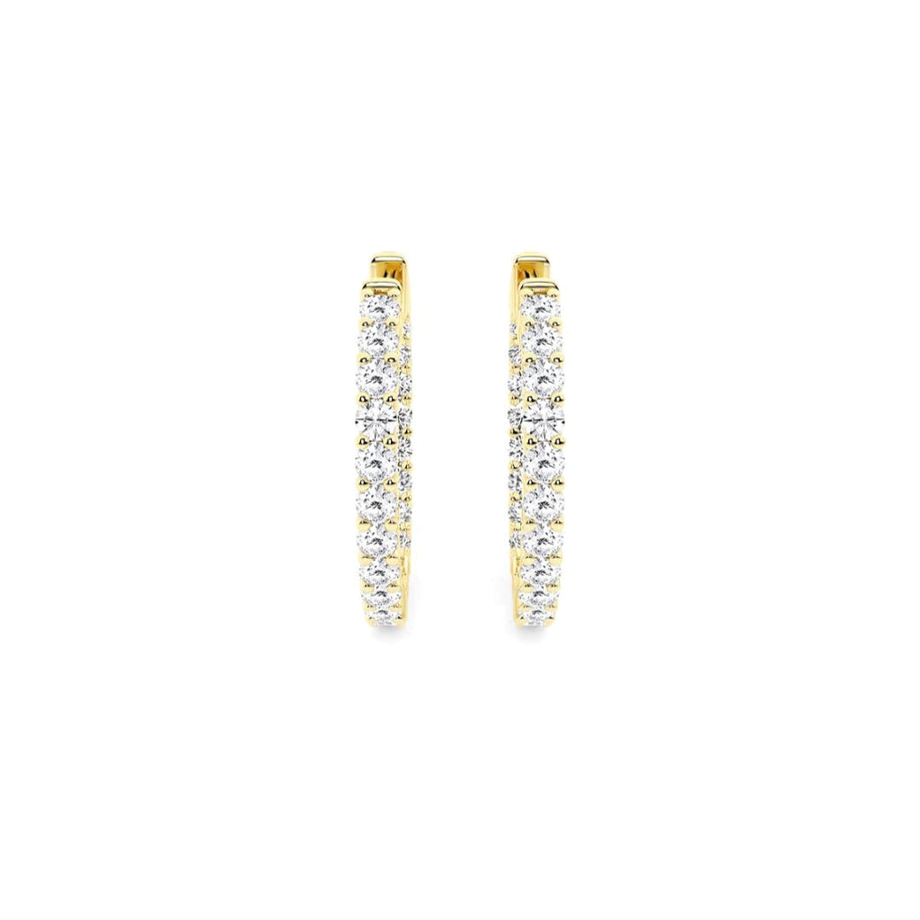 2.00ct Lab Grown Diamond Inside Out 21mm Hoops in 14k Gold