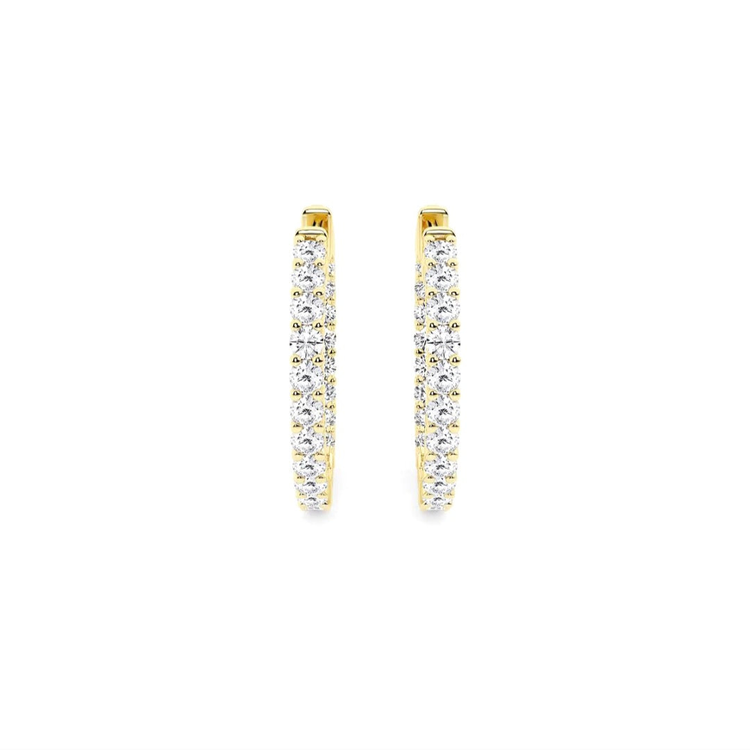 2.00ct Lab Grown Diamond Inside Out 21mm Hoops in 14k Gold