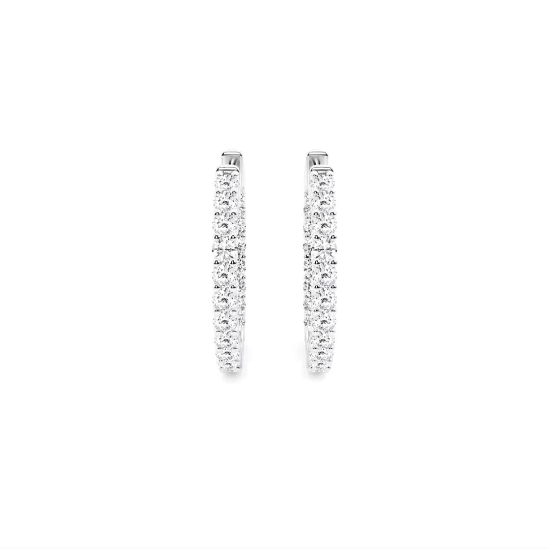 2.00ct Lab Grown Diamond Inside Out 21mm Hoops in 14k Gold