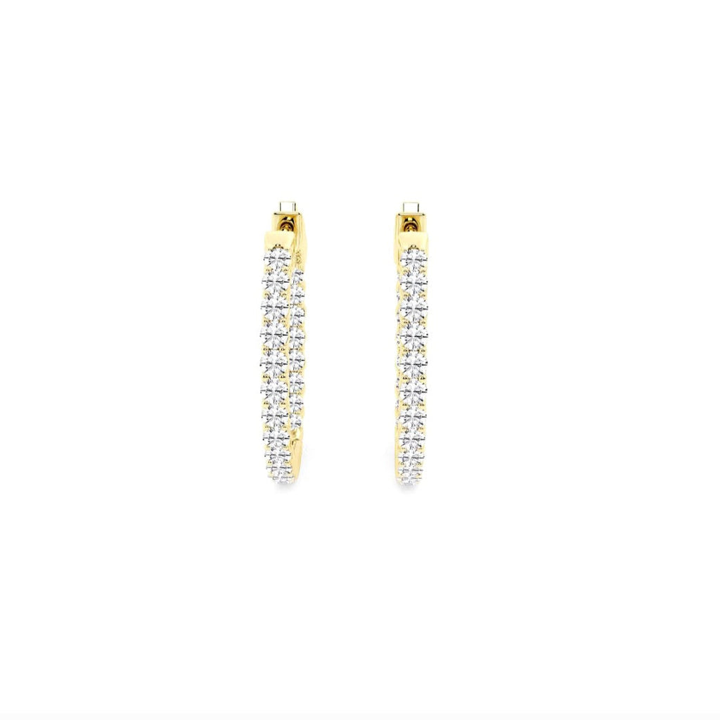 1.00ct Lab Grown Diamond Inside Out 20mm Hoops in 14k Gold