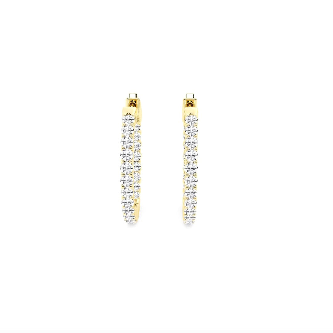 1.00ct Lab Grown Diamond Inside Out 20mm Hoops in 14k Gold