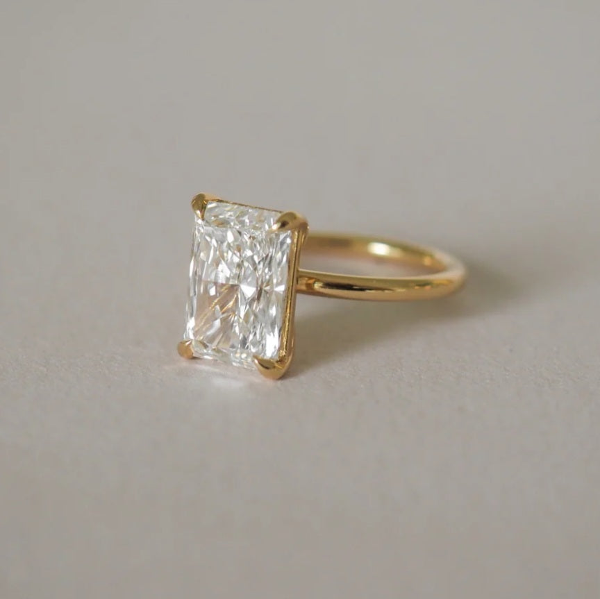 The Emma 4.00ct Radiant cut Lab Grown Diamond Solitaire Engagement Ring