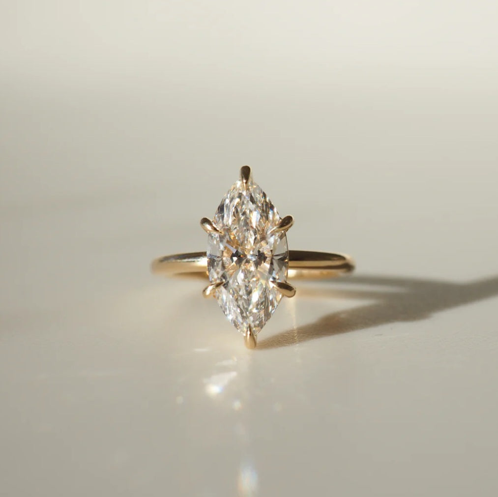 The Emma 3.00ct Marquise cut Lab Grown Diamond 6 Prong Solitaire Engagement Ring