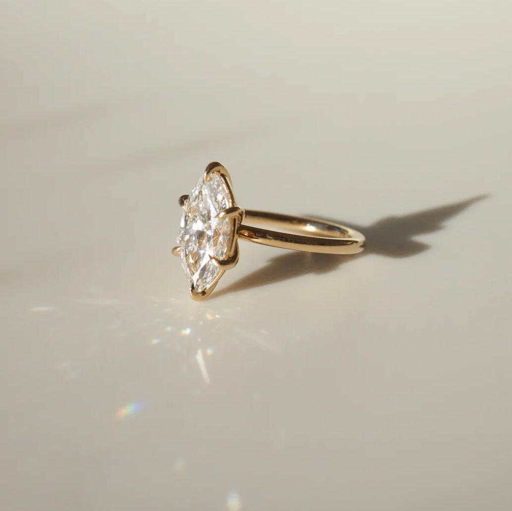 The Emma 3.00ct Marquise cut Lab Grown Diamond 6 Prong Solitaire Engagement Ring