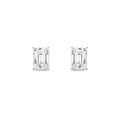 2.00ct Lab Grown Diamond Emerald cut Basket Style Earrings in 14k Gold