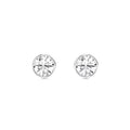1.00ct Lab Grown Diamond Round cut Bezel Set Earrings in 14k Gold