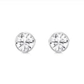 2.00ct Lab Grown Diamond Round cut Bezel Set Earrings in 14k Gold