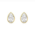 2.00ct Lab Grown Diamond Pear cut Bezel Set Earrings in 14k Gold