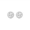 1.00ct Lab Grown Diamond Round Halo Earrings in 14k Gold
