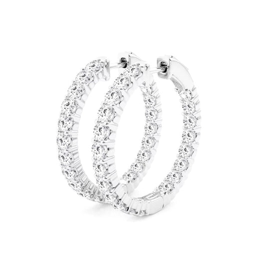 4.00ct Lab Grown Diamond Inside Out 29mm Hoops in 14k Gold