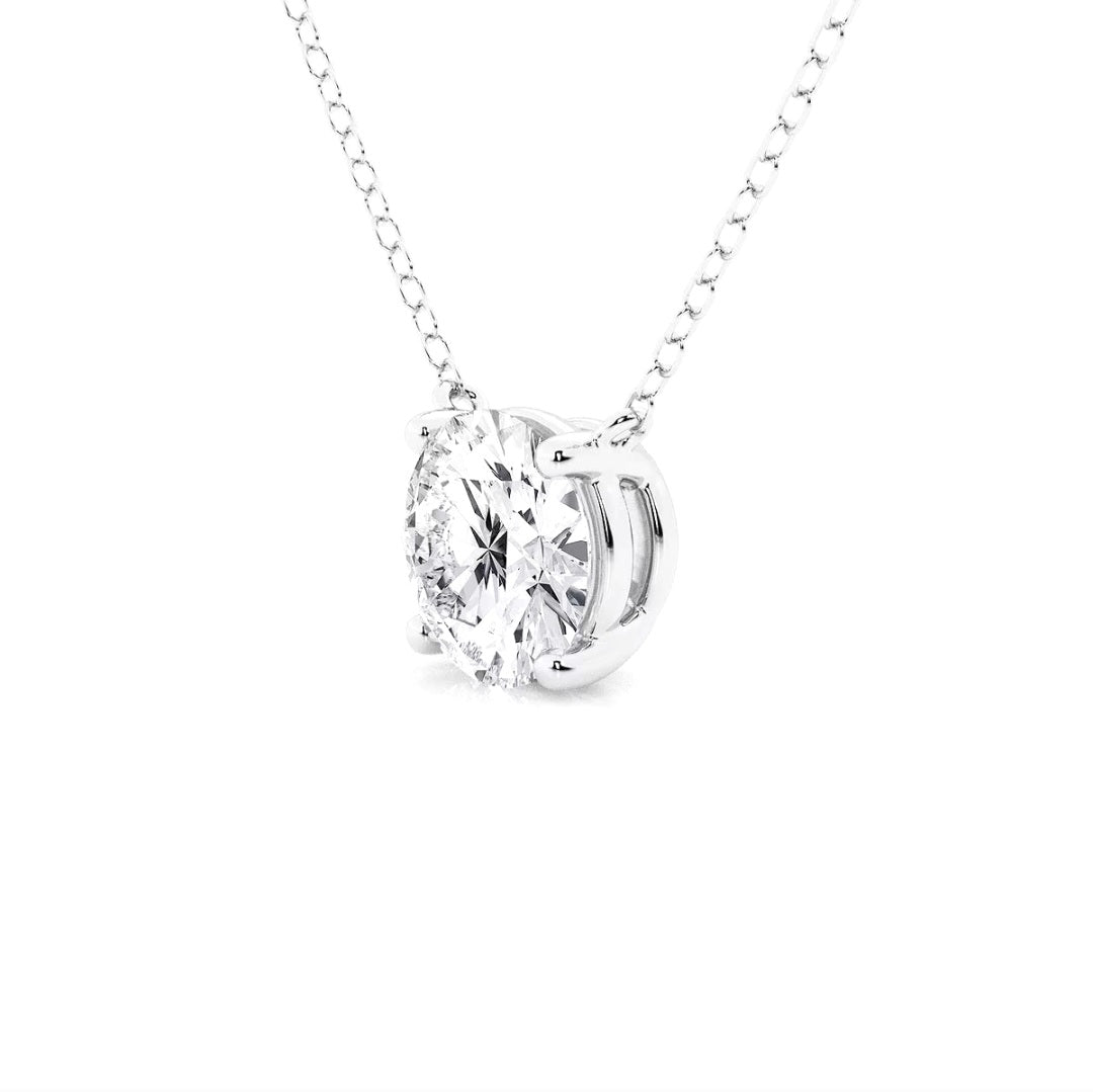2.00ct Lab Grown Diamond Slide Solitaire Necklace in 14k Gold