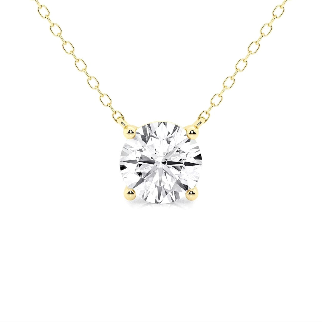 2.00ct Lab Grown Diamond Slide Solitaire Necklace in 14k Gold