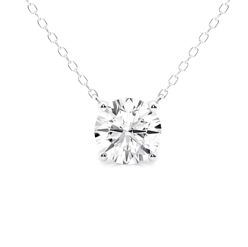 2.00ct Lab Grown Diamond Slide Solitaire Necklace in 14k Gold