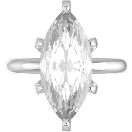 The Emma 3.80ct Marquise cut Lab Grown Diamond 6 Prong Solitaire Engagement Ring