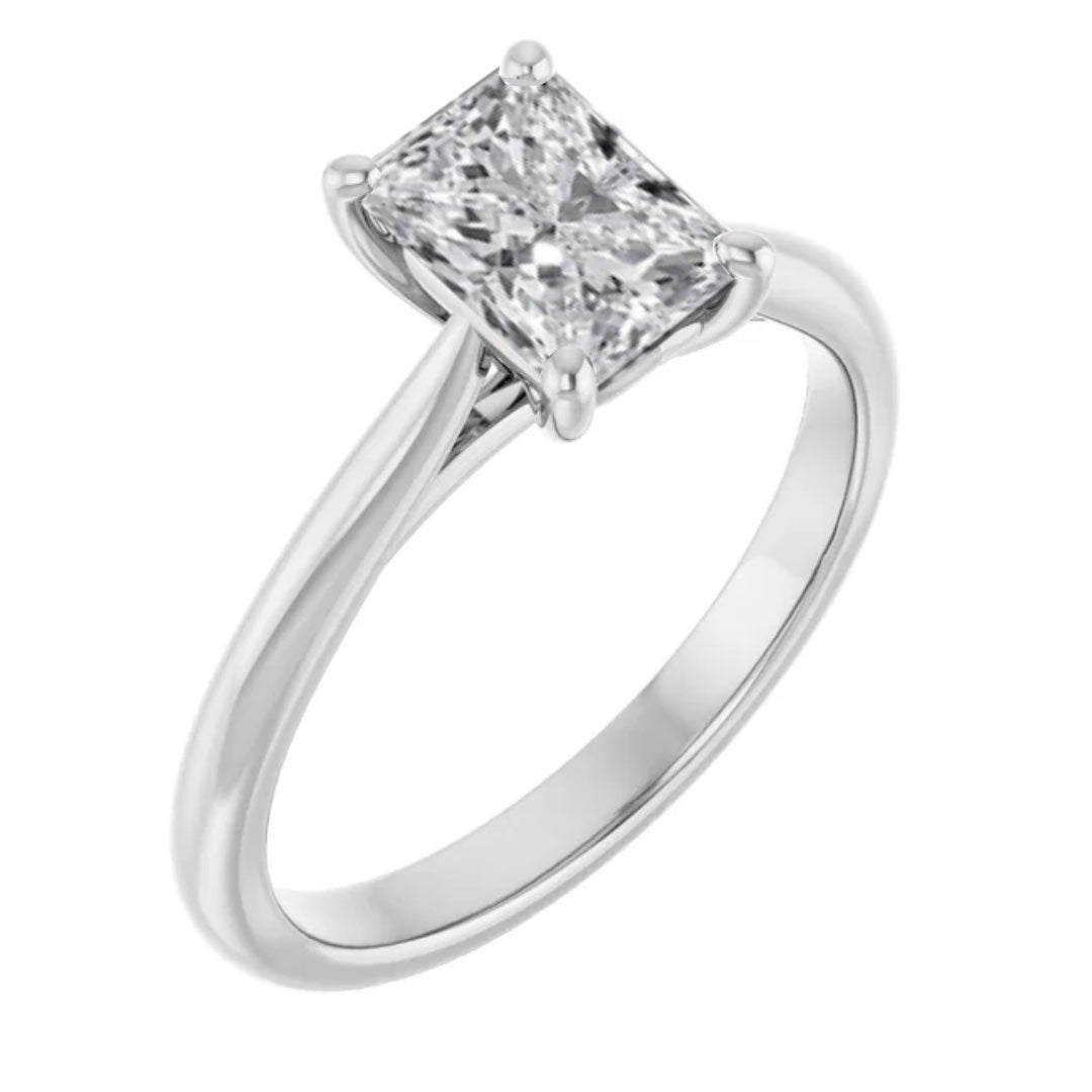 The Alice 1.00ct Radiant cut Lab Grown Diamond Solitaire Engagement Ring