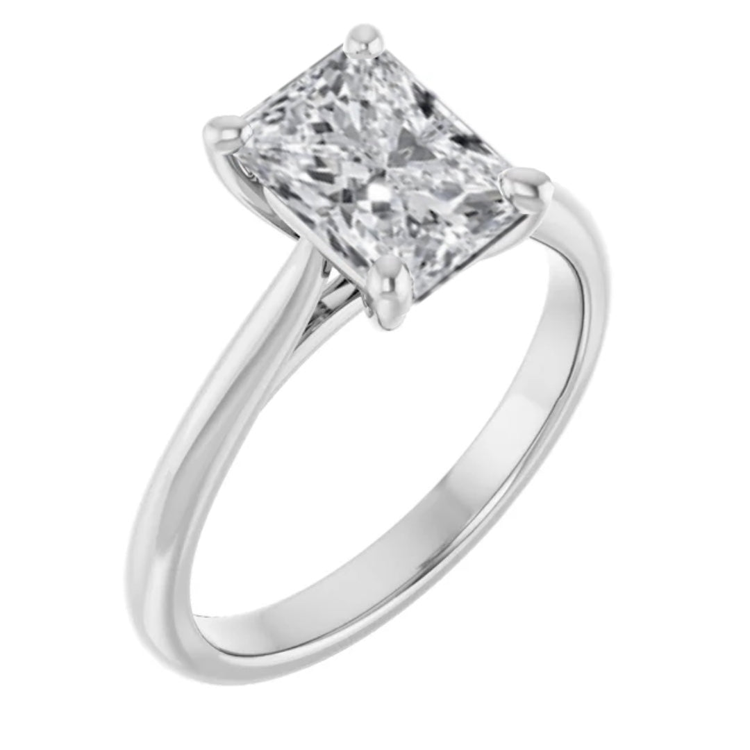 The Alice 1.50ct Radiant cut Lab Grown Diamond Solitaire Engagement Ring