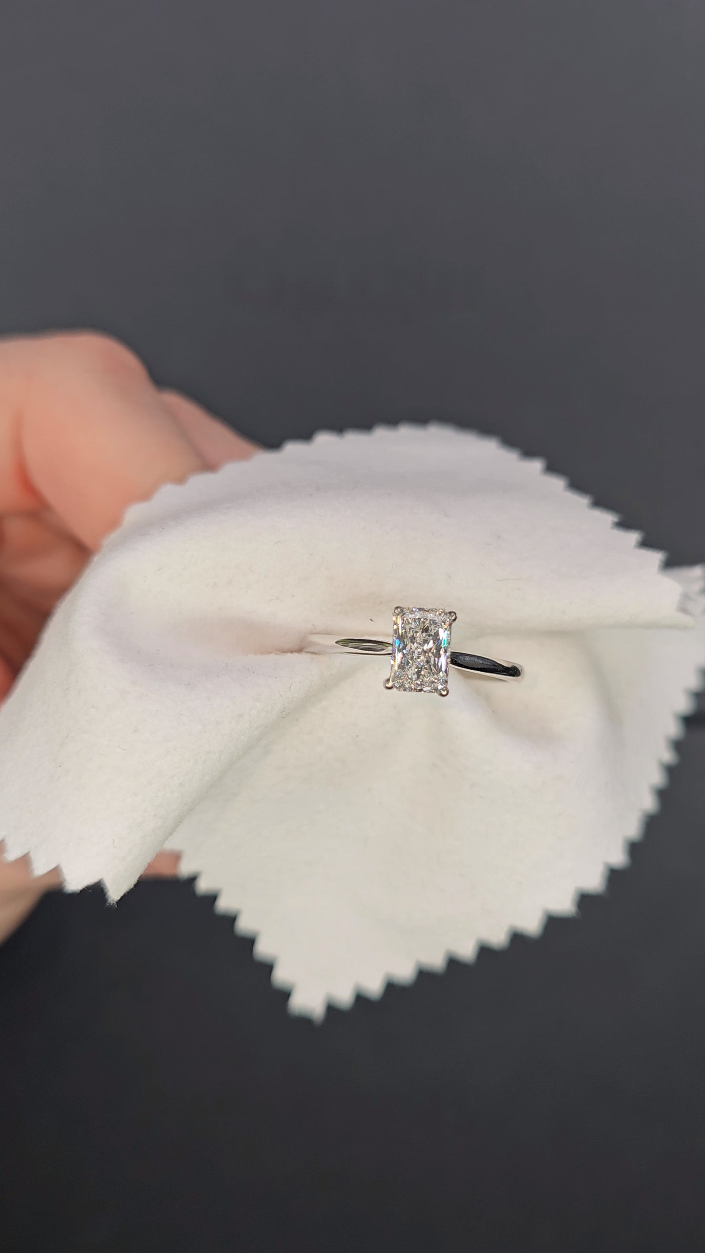 The Alice 1.00ct Radiant cut Lab Grown Diamond Solitaire Engagement Ring