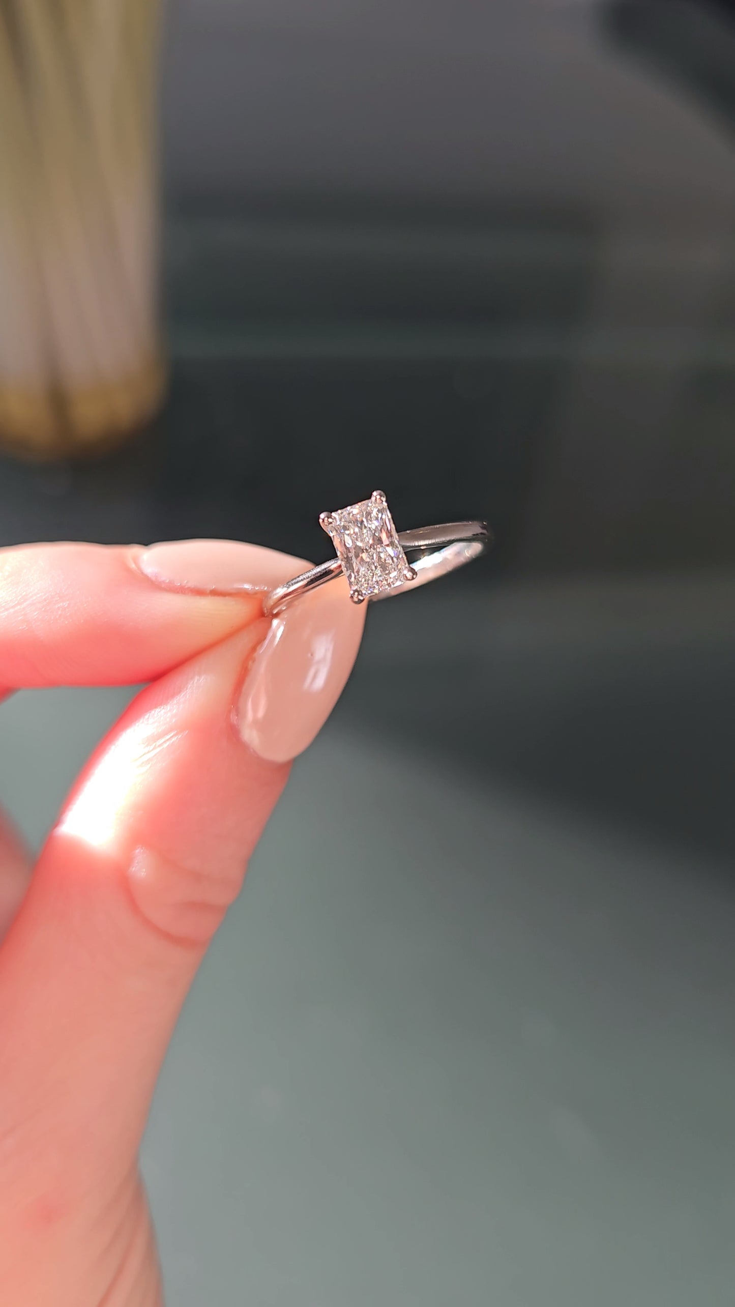 The Alice 1.00ct Radiant cut Lab Grown Diamond Solitaire Engagement Ring