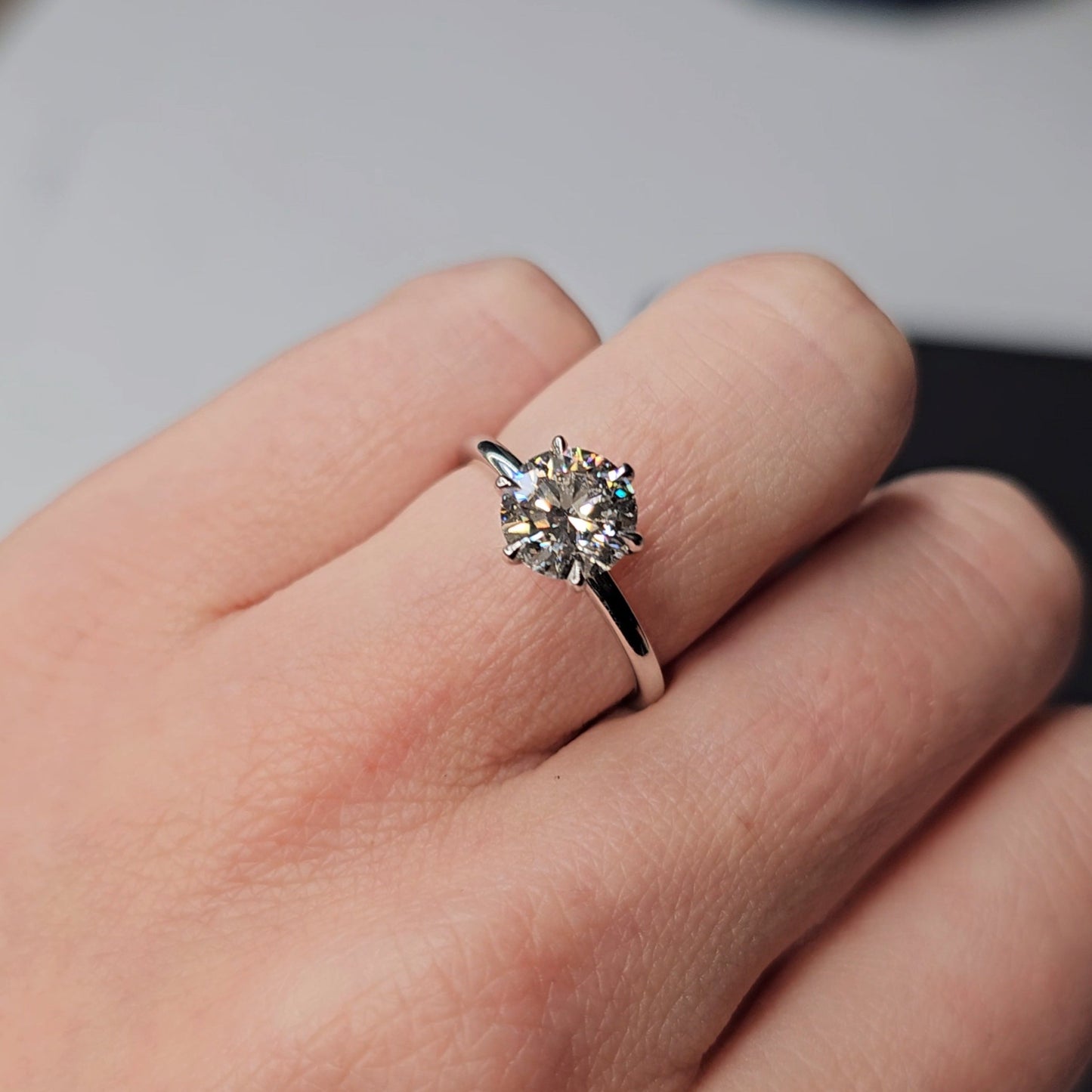 The Anna 1.50ct Round cut Lab Grown Diamond Solitaire Engagement Ring