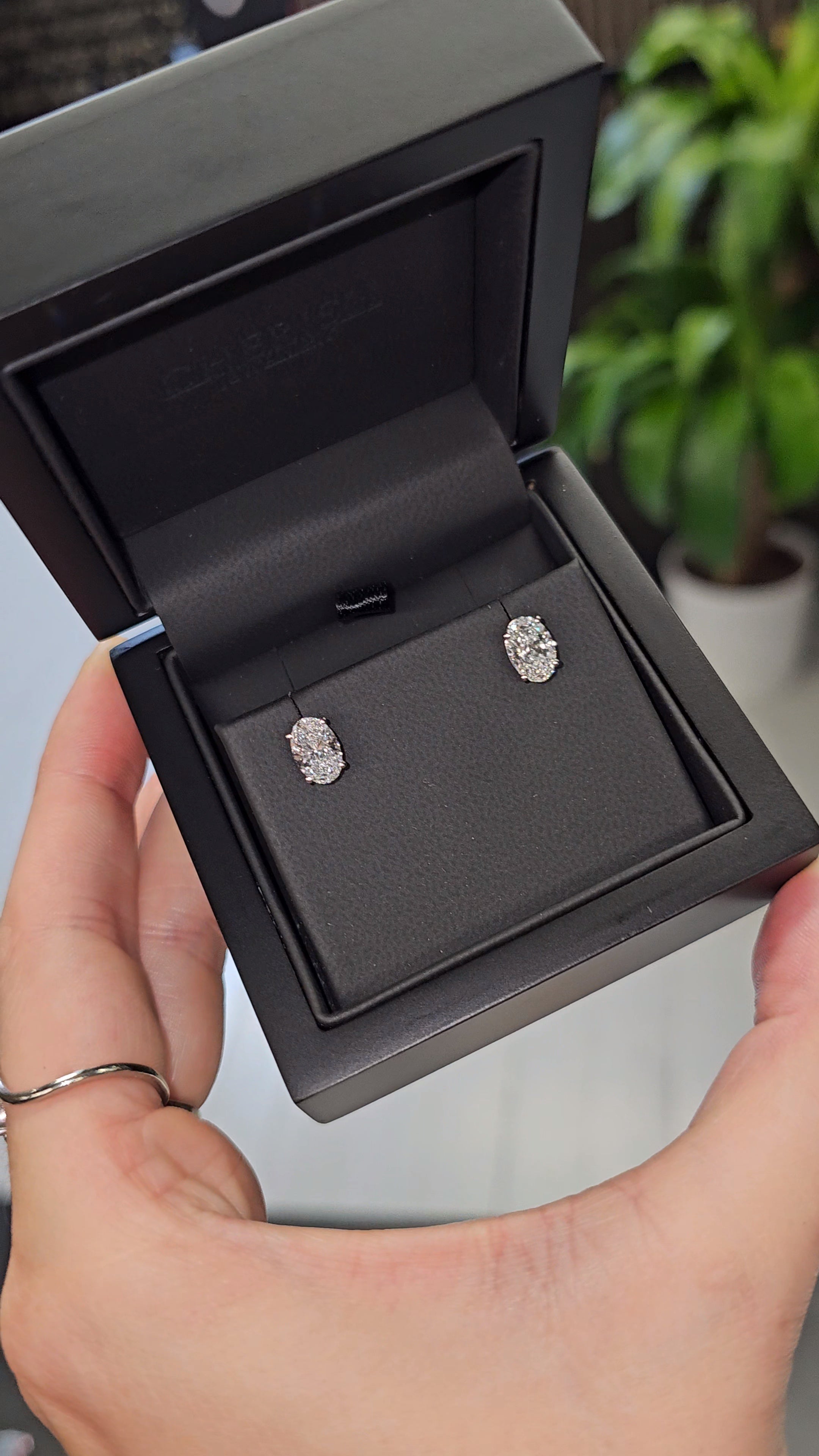 2.00ct Lab Grown Diamond Oval cut Basket Style Earrings in 14k Gold