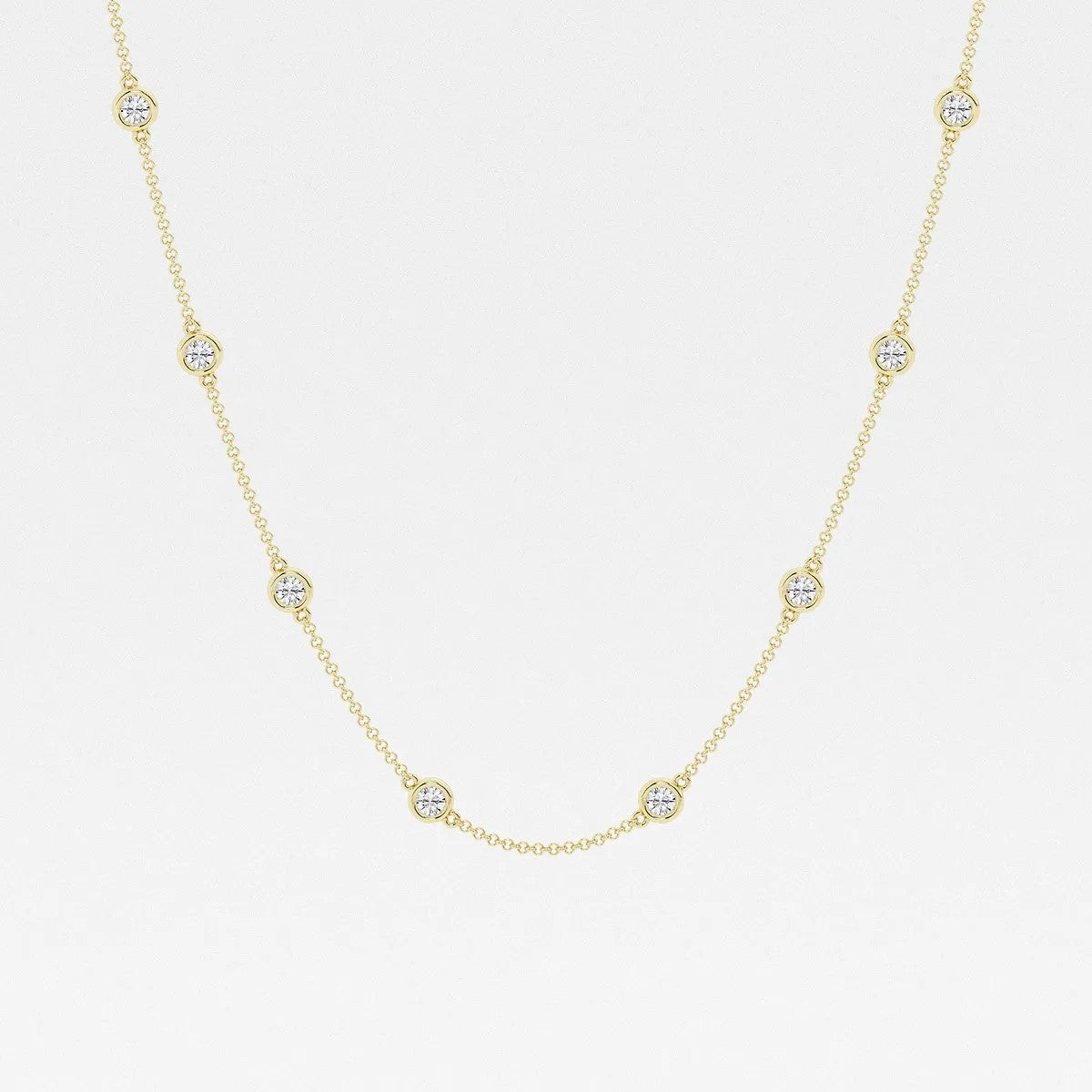 1.50ct Lab Grown Diamonds By The Yard Necklace in 14k Gold
